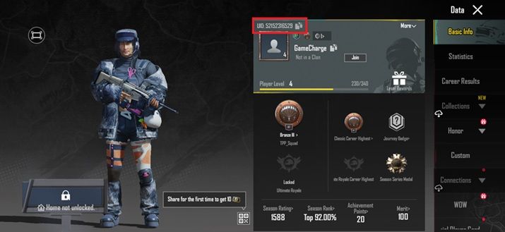PUBG Mobile Character ID Screenshot
